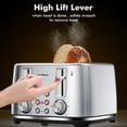 thumbnail image 2 of LONGDEEM 4 Slice Toaster Wide Slot, Dual Independent Controls, 6 Browning Levels, High Lift & Cancel, Removable Crumb Tray, Silver, 2 of 7