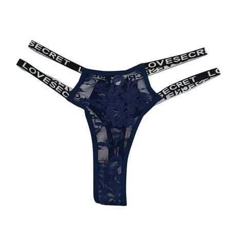 JDEFEG Women Panties Underwear Womens Lace Thongs Panties Underwear Low Rise T Back Underpants Plus Size Underwear for Women 3X Women Underwear Lace Blue M