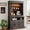 Dark Oak, variant on Coffee Bar Cabinet with LED Lights, 72" Tall Farmhouse Cabinet Coffee Bar Hutch with Storage, Sideboard Buffet Cabinet Glass Shelf/6 Hooks/3 Drawers for Kitchen Dining Room