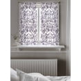thumbnail image 5 of Purple Flower Curtains 54 Inch Length,Sheer Curtains for Bedroom Living Room Window Vintage Farmhouse Boho Leaf Spring Plant Rod Pocket Drapes Kitchen Curtains Small Half Window 52"x54" 2 Panels, 5 of 6