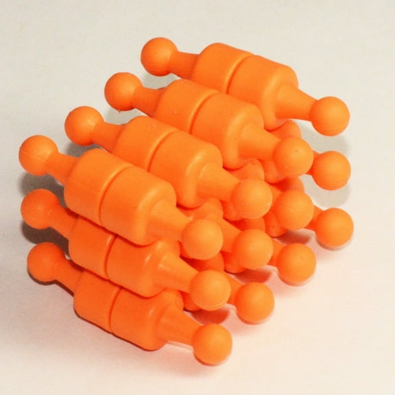 24 Ct. NeoPin® Orange Magnetic Push Pins - Super Strong Neodymium Magnets. Great for Magnetic Whiteboards, Refrigerators, other Applications