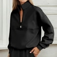 thumbnail image 4 of Fall Sweatshirts for Women 2025 Long Sleeve Half Zipper Stand Collar Plain Oversized Sweatshirt Pullover Tops, 4 of 6