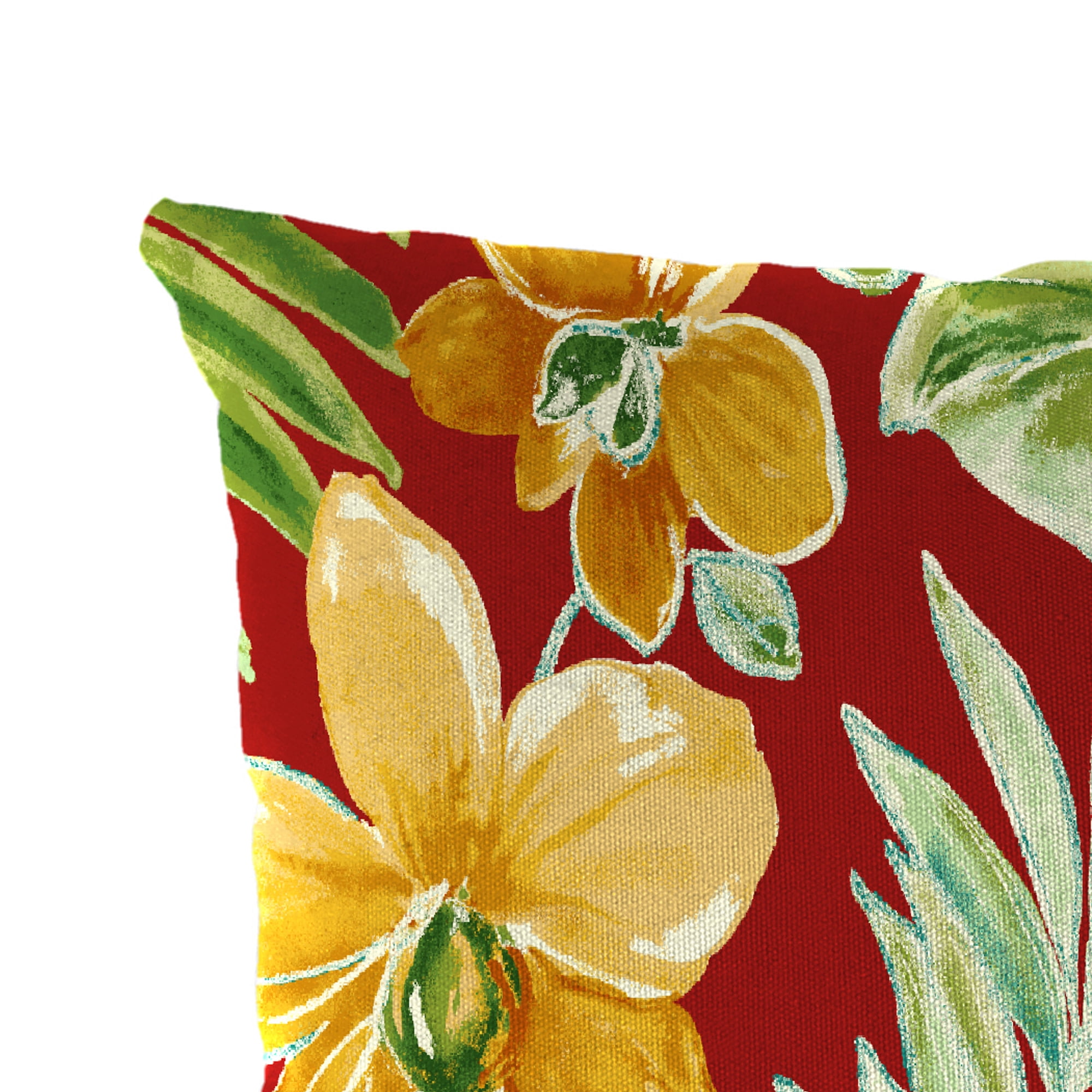 Jordan Manufacturing 18" x 12" Beachcrest Poppy Red Floral Rectangular Outdoor Lumbar Throw Pillow (2 Pack)
