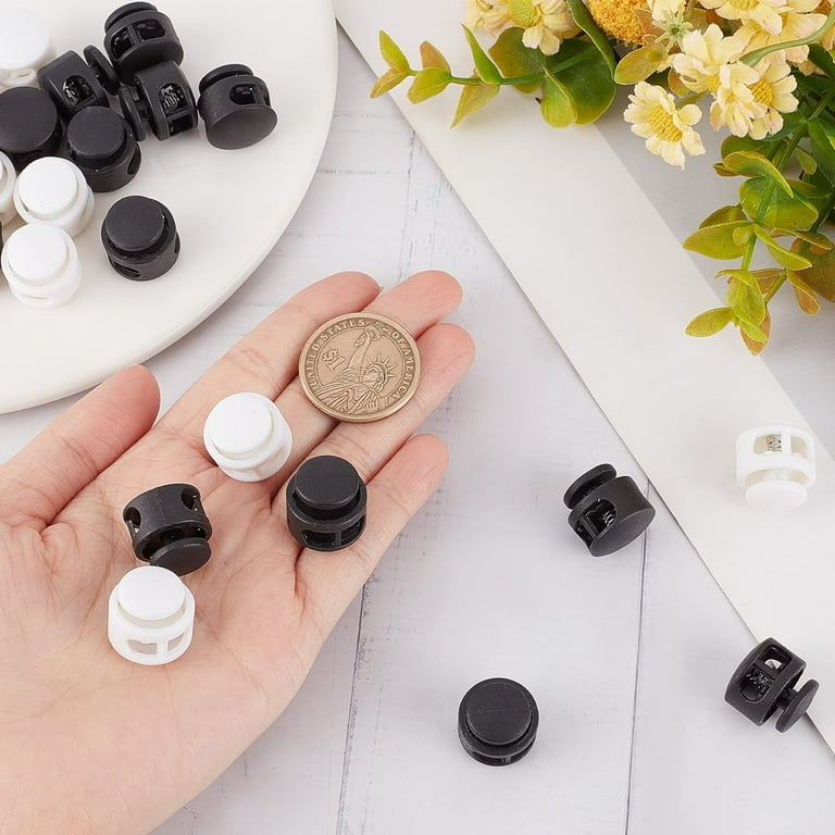 CKANDAY 40 Pièces De Verrouillage De Cordon En Plastique, Curseur De Butée à Bascule à Ressort à Double Trou Pour Cordon De Serrage, Sac à Dos, Fournitures D'artisanat, Forme De Boule De