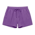 thumbnail image 6 of Only Moment Women's Drawstring Sweat Shorts Blended Fabric Summer Casual Elastic High Waisted Wide Leg Cute Dressy 2026 Vacation Beach Clothes Gym Shorts Women Purple,S, 6 of 6