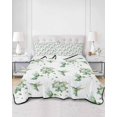thumbnail image 2 of Twin XL Quilt Bedding Set, Summer Botanical Reversible Summer Quilt 3 Pieces, Green Spring Floral Birds Watercolor Lightweight Bedspreads Coverlets with 2 Pillow Shams for All Seasons, 2 of 5