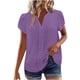 thumbnail image 1 of Tops de Encaje de Manga Corta para las Mujeres Blusa de Suéter de Cuello Redondo Sólido, Top de Fiesta Casual con Forro Interior, 1 of 8