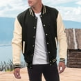 thumbnail image 2 of Aihuaihua Men's Varsity Jacket Long Sleeve Casual Button-Up Boys College Varsity Jackets, 2 of 9