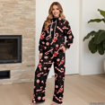 thumbnail image 4 of Glofpot Womens 2 Piece Casual Outfits, Turtleneck Sweatshirt, Lounge Set Drawstring Tracksuit & Wide Leg Sweatpants Matching Sets, Fall Activewear, Fit for Travel, Home, Hangout,Christmas Candy Cane, 4 of 7