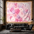 thumbnail image 5 of Ocean Waves Floral with Bouquet Dominates Roses Peonies, Mystical Fantasy for Space Lovers, Galaxy Room Decor, Valentine'S Day Gift, Tapestry Wall Hanging for Bedroom and Dorm, 5 of 6