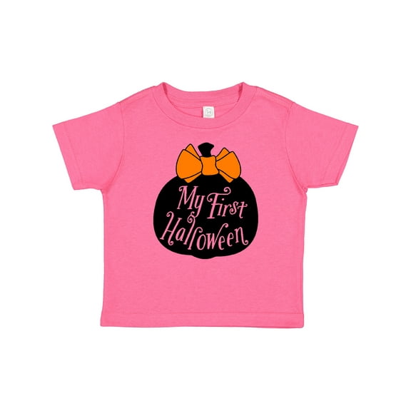 Inktastic My 1st Halloween with Pumpkin and Orange Bow Boys or Girls Baby T-Shirt