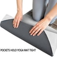 thumbnail image 3 of Brown Beige Plaid Checkered Pattern Hot Yoga Mat Towel Non Slip for Hot Yoga - Quick-Drying Yoga Mat Cover with 4 Corner Pockets with Travel Bag - Hot Yoga Towel Non Slip 70"x26", 3 of 6