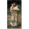 thumbnail image 1 of Ceramic Tile Mural-William Bouguereau Mother Child Painting 53. 18" w x 36" h using (18) 6 x 6 ceramic tiles, 1 of 3