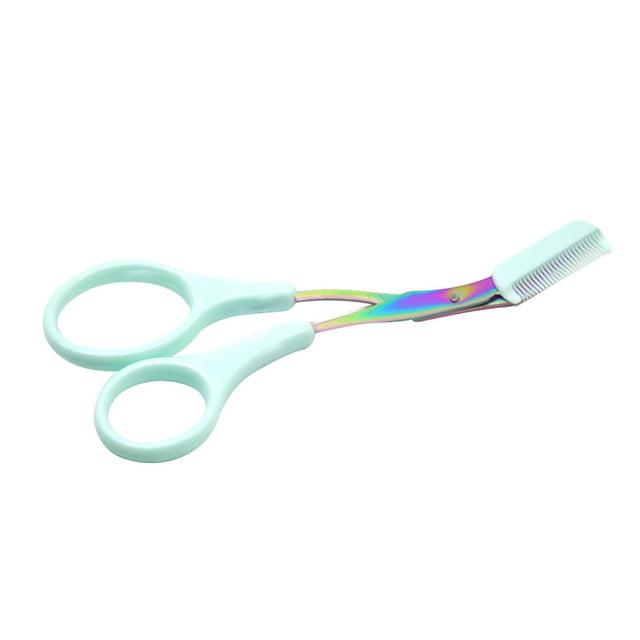 Maoww Tondeuse à Sourcils en Acier Inoxydable, Ciseaux à Sourcils Lavables et Portatifs, Rasoir à Sourcils avec Peigne, Bleu