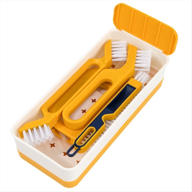 Cepillo Multiusos para Pisos de Baldosas, para Estufas Domésticas, para Esquinas y Ranuras de Ventanas, Color Amarillo.
