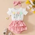 thumbnail image 4 of Ymyiu Cute Baby Girl Clothes Newborn Baby Girl Outfits Infant Letter Print Romper+Tutu Skirt Coming Home Clothes Set 3 6 Months (White,3-6 Months), 4 of 9