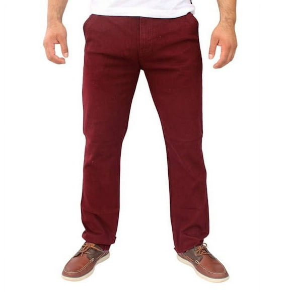 Pantalón de gabardina stretch John Silver Corte recto color vino