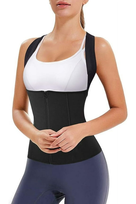 Waist Shapers Women's Posture Corrector Waist Trainer Vest, Black