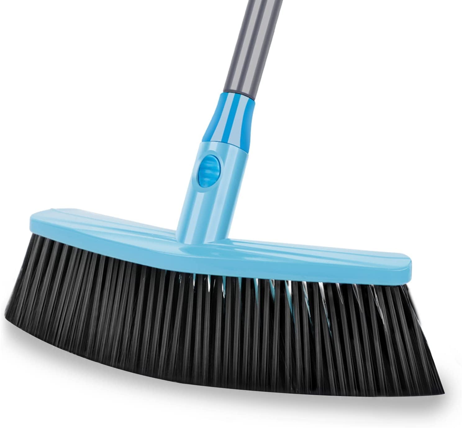 Natural Hard Broom Stiff Brush with Handle 10" Stiff Sweeping Yard Brush 