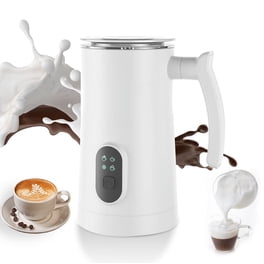 Mousseur à Lait Électrique 8-en-1, Mousse Chaude & Froide, Chauffage Rapide, Protection Anti-Brûlure, Bol Compatible Lave-Vaisselle, Latte, Cappuccino, Macchiato, Chocolat Chaud, Noir - Électroménager