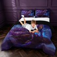 thumbnail image 3 of Manfei Purple Dragon Animals Full Size Comforter Sets,Gothic Cloud Starry Sky Bedding Comforter Set,Black Reversible,3-Piece,1 Comforter and 2 Pillowcases, 3 of 7