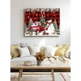 thumbnail image 5 of Christmas Truck Snowman Canvas Print Wall Art Xmas Ball Snowflakes Red Plaid Pictures Painting Morden Artwork for Living Room Bedroom, Ready to Hang - 12"x16", 5 of 6