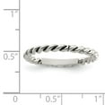 thumbnail image 3 of White Sterling Silver Ring Band Fashion Polished Twisted 1.75mm Women's, 3 of 3