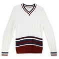 thumbnail image 1 of Heritage Pull-Over V Neck Blanc / Rouge Bleu pour Hommes - L, 1 of 2