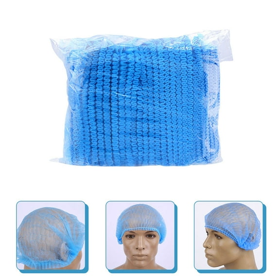 SEWCHICS 100Pcs Disposable Elastic Caps Breathable Work Hats for Medical Food Service