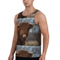 thumbnail image 2 of Gukieu Yak Print Men's Quick Dry Fitness Vest, Round Neck Sleeveless Fitness Bodybuilding Top-X-Large, 2 of 7