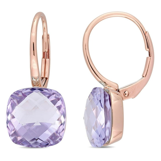 Rose de France Dangle Leverback Earrings in 14K Gold