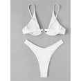 thumbnail image 4 of Bikini à Armatures Aguichant 2024 Femme Rouge Uni Rehausseur Soutien-Gorge String Maillot de Bain Haler Col en V Mini Micro String, 4 of 5