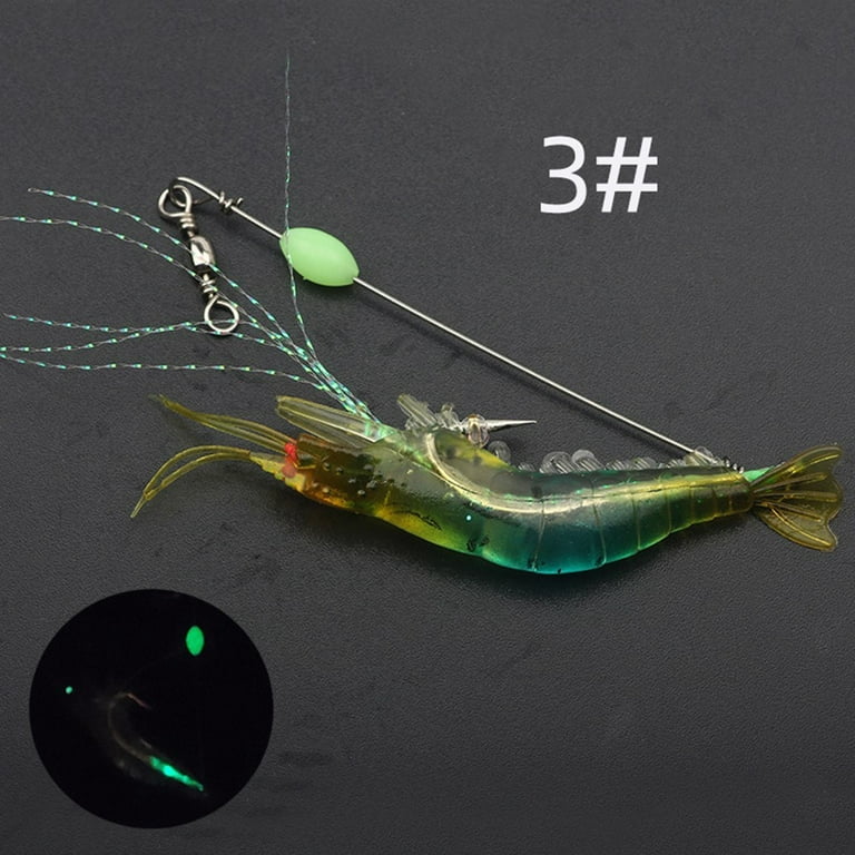 Artificial Luminous Shrimp Soft Lure Silicone Bait With Hook