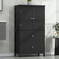 thumbnail image 3 of Harper & Bright Designs Black Bathroom Storage Cabinet with Drawers and Doors, Modern Floor Cabinet with Adjustable Shelf for Bathroom, 3 of 16