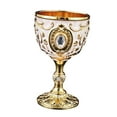 thumbnail image 2 of Fiocias Embossed Water Goblet Drinking Cup Collection Reusable Tableware Metal Cup Mini Gold White, 2 of 9