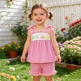 thumbnail image 2 of Toddler 2 Piece Sets for Girls Sleeveless Floral Top and Shorts Set Summer Clothes Girls Outfits 12-18 Months, 2 of 9