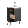 thumbnail image 2 of Mueble de Baño tipo Gabinete con pies Madik Color Negro con Lavabo 102458, 2 of 6