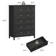 thumbnail image 4 of DIYART 5 Drawer Dresser for Bedroom, 42" Tall Chest of Drawers with Golden Handles, Modern Wooden Bedroom Storage Cabinet for Living Room and Closet, Black, 4 of 7