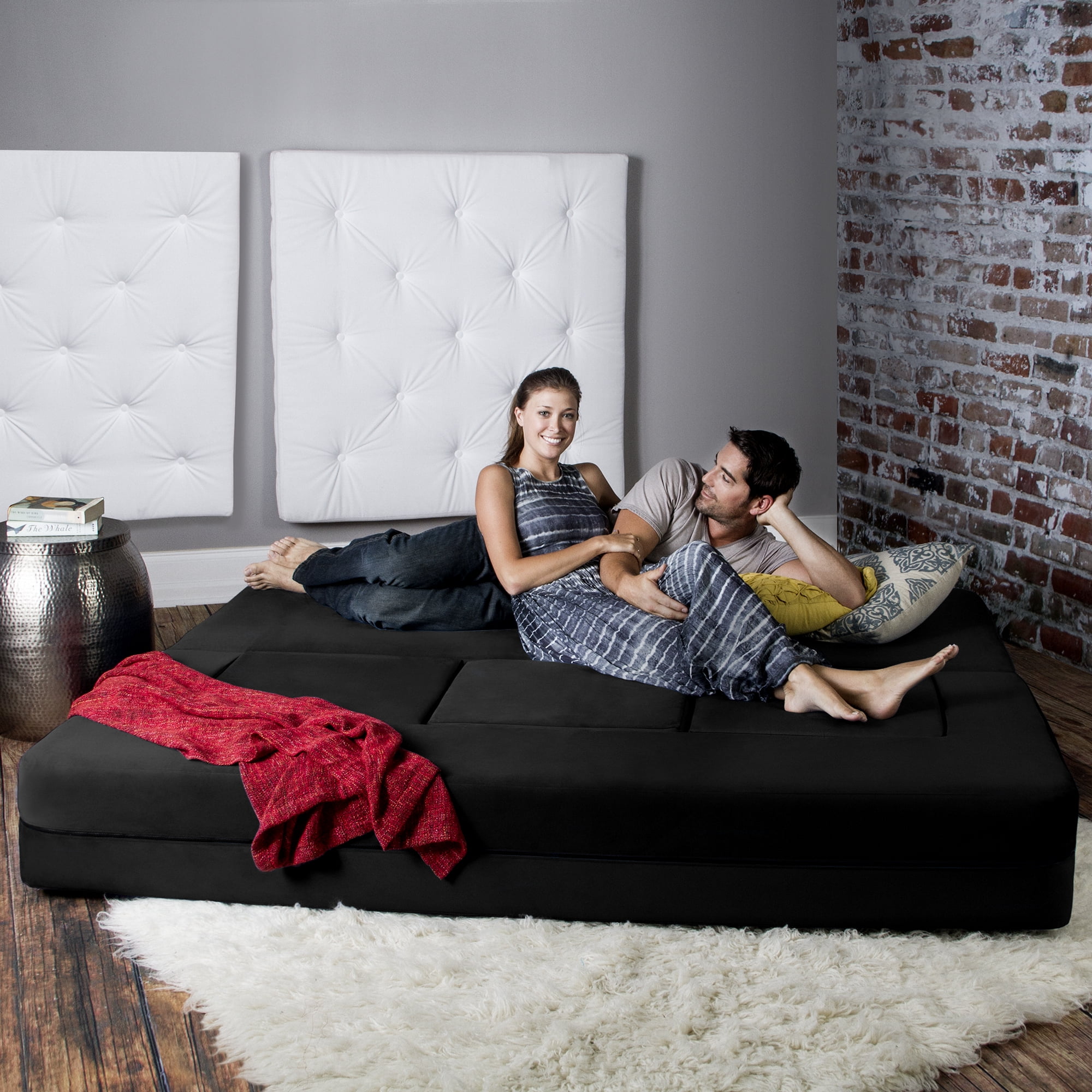 Jaxx Zipline Convertible Sleeper Sofa with Ottomans Walmart