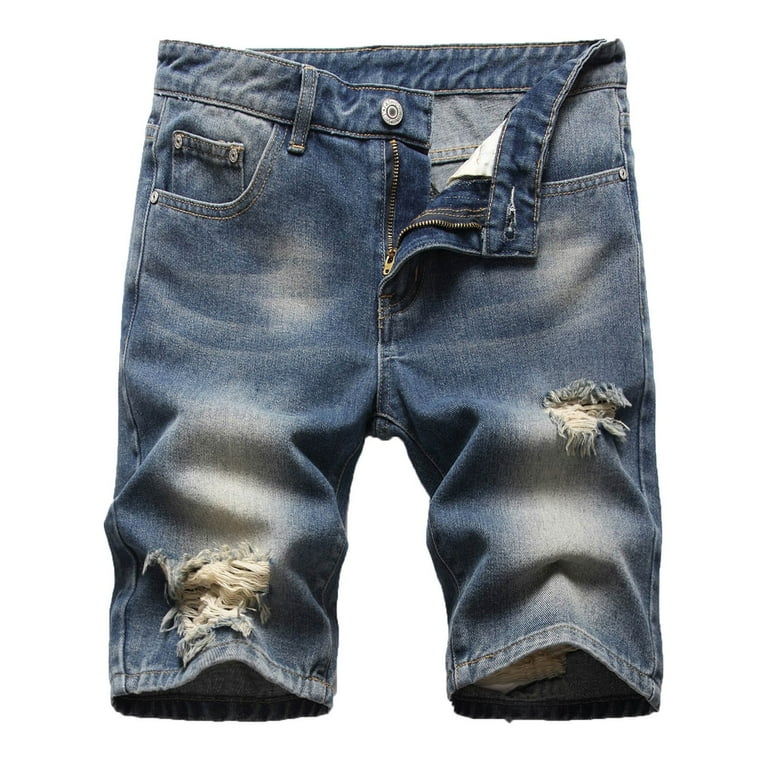 adviicd Jean Shorts for Men Skinny Black for Men Stretch Slim Fit Ripped  Distressed