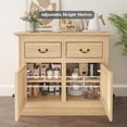 thumbnail image 3 of Swedhaus Modern Sideboard Buffet Cabinet,Kitchen Storage Cabinet with 2 Drawers and 2 Doors,Wooden Sideboard Cabinets for Dining Room Living room,Oak, 3 of 7