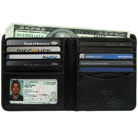 Mens Leather Hipster Wallet Case with ID Window Italian Leather by Tony (The Best Wallet For A Man)