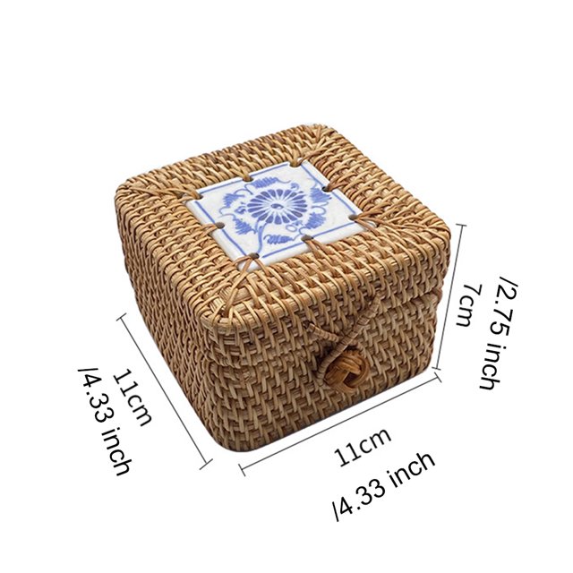 mmirethe Rattan Storage Basket Modern Replacement Braided Odorless Bedroom Living Room Sundries Remote Control Bucket Organizer Type 8