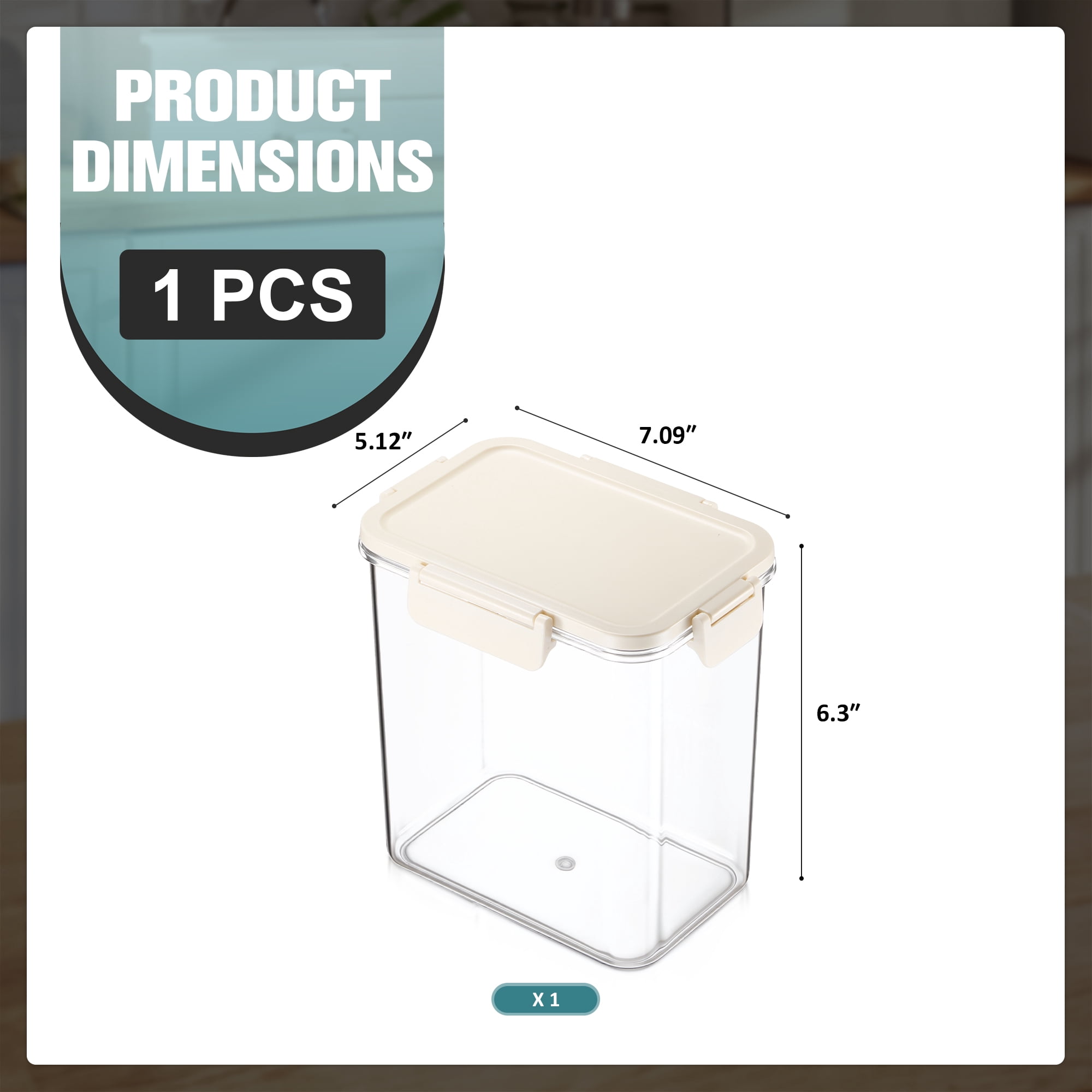 Sorbus Clear Medium Tall Rectangle Food Storage Container with Lid, Stackable