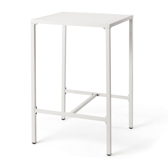 Ktaxon 27 Inch Aluminum Outdoor Bar Table, Lightweight for Patio Balcony Indoor Outdoor Use, White