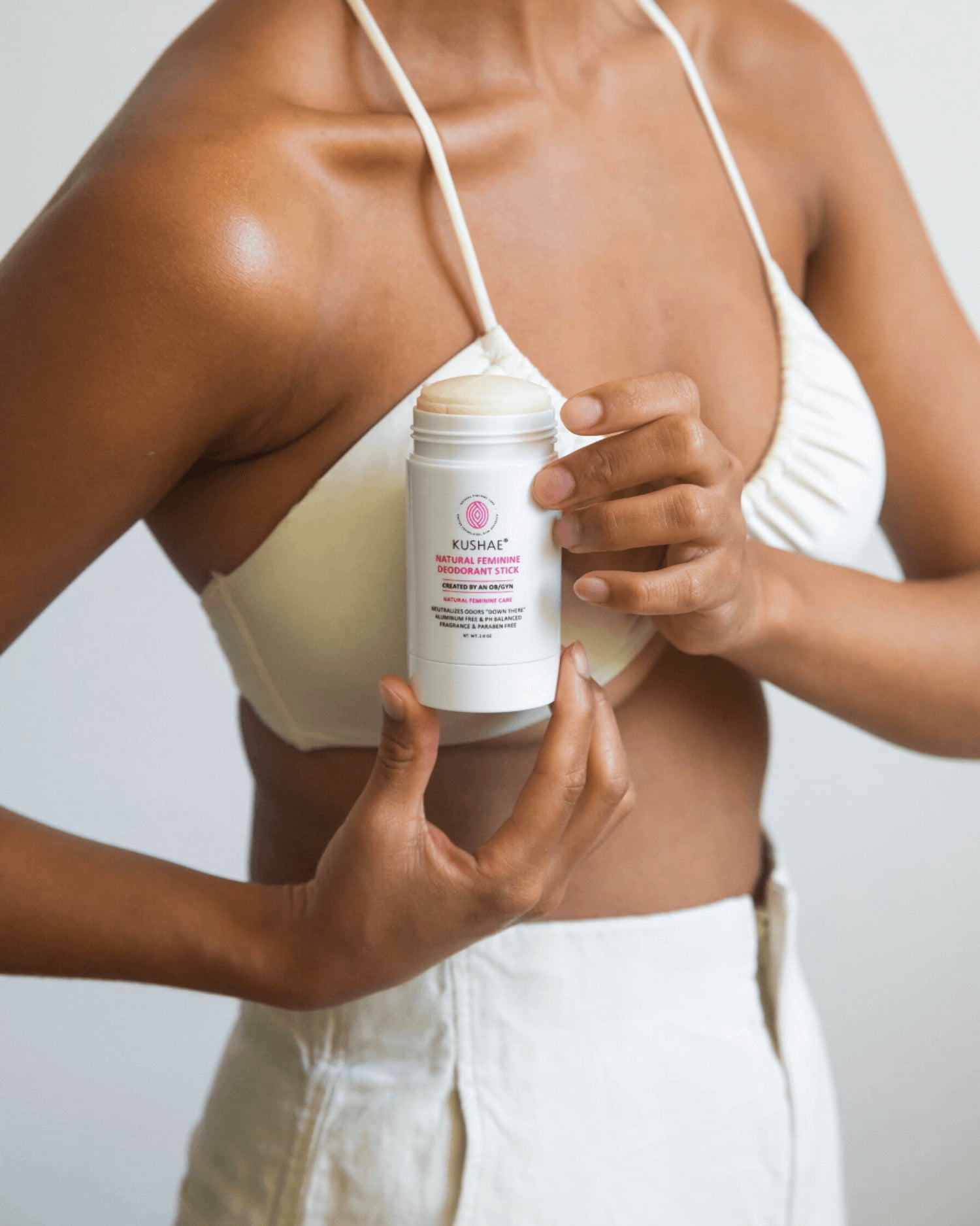 Kushae Natural Feminine Deodorant Stick, 2 Pack