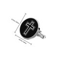 thumbnail image 2 of UPOUART 1Par Cufflinks Decorativos En Negro Con Cruz Para De, 2 of 8