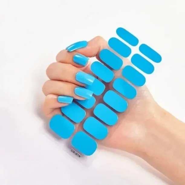 Pegatinas de uñas de Gel semicurado, tiras de uñas de Gel francés, parches deslizantes, lámpara UV, cubierta completa, 16 puntas