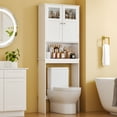 thumbnail image 3 of Ktaxon Over the Toilet Bathroom Storage Cabinet with 2 Doors & 3 Storage Shelves Space Saver, White, 3 of 16