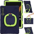 thumbnail image 1 of Galaxy Tab S8 Ultra Case (SM-X900/SM-X906) - TECH CIRCLE Shockproof Rugged Case with [Pencil Holder] Protective Kickstand Handle Cover for Samsung Galaxy Tab S8 Ultra (14.6-inch) 2022, Navy+Green, 1 of 8